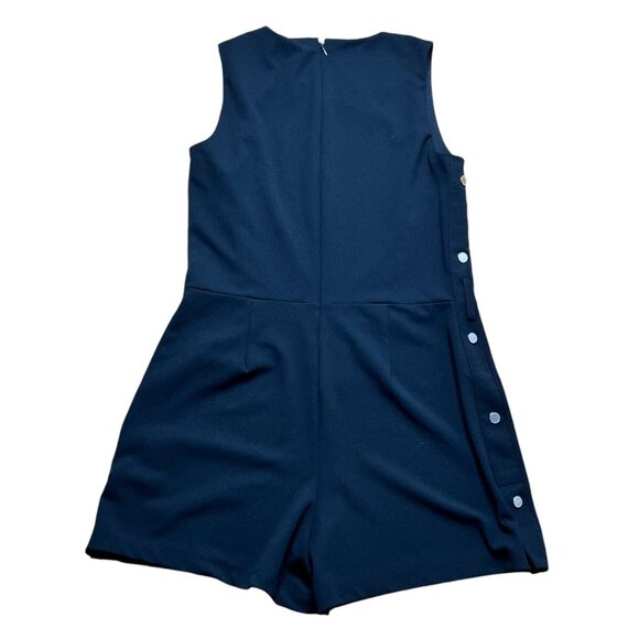 MICHAEL KORS Michael Kors Medium black Leena Snap Short Tie Waist Romper SIZE M - Picture 4 of 6